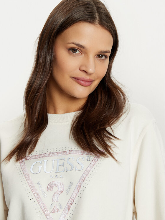 Guess Guess Pulóver W5RQ09 K8802 Ekru Regular Fit