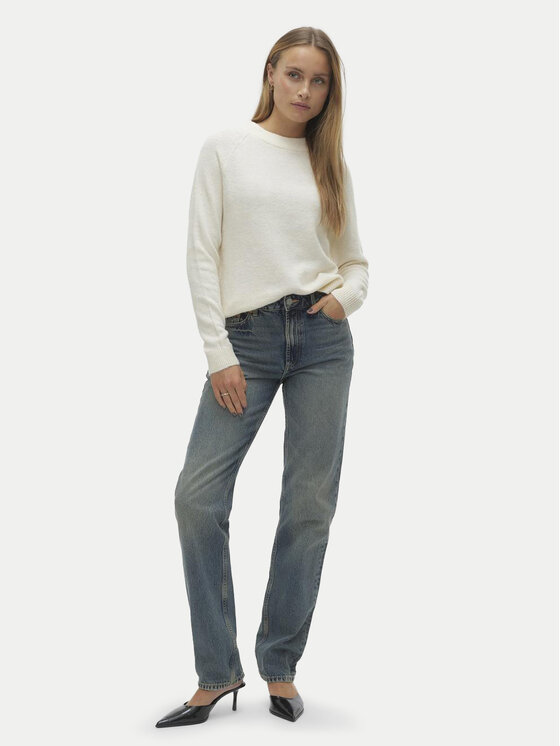 Vero Moda Vero Moda Sweter Filuca 10298674 Écru Regular Fit