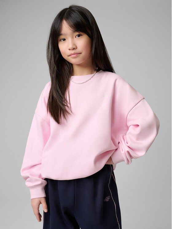 4F 4F Bluza BOW MOTION Różowy jasny Loose Fit