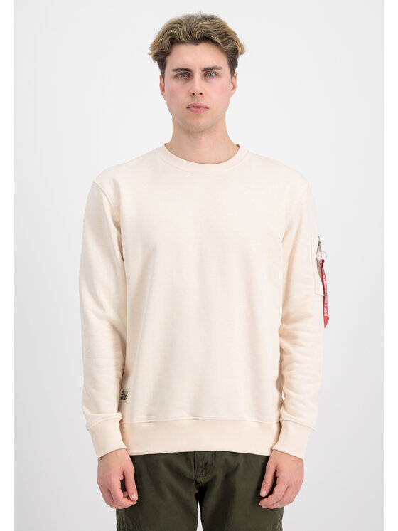 Alpha Industries Alpha Industries Bluza USN Blood Chit Sweatshirt Beżowy Regular Fit