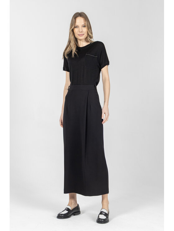 Deni Cler Milano Deni Cler Milano Spódnica midi W-DC-7002-F2-E3-90-1 Czarny Regular Fit