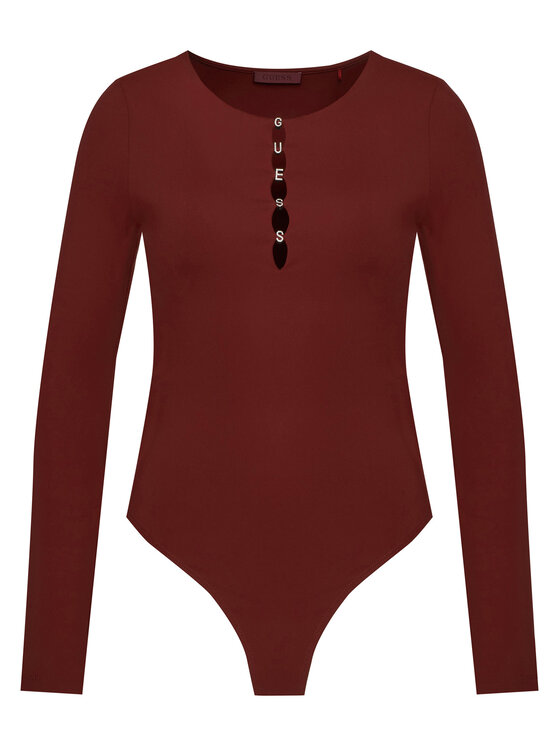 Guess Боди W6BP21 K6256 Бордо Slim Fit