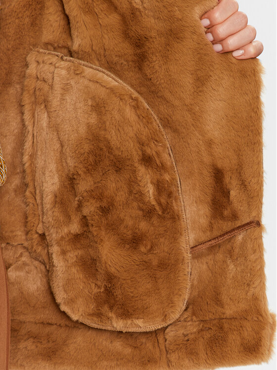 Maryley Maryley Cappotto in shearling 23IB808/7ZCU Marrone Regular Fit