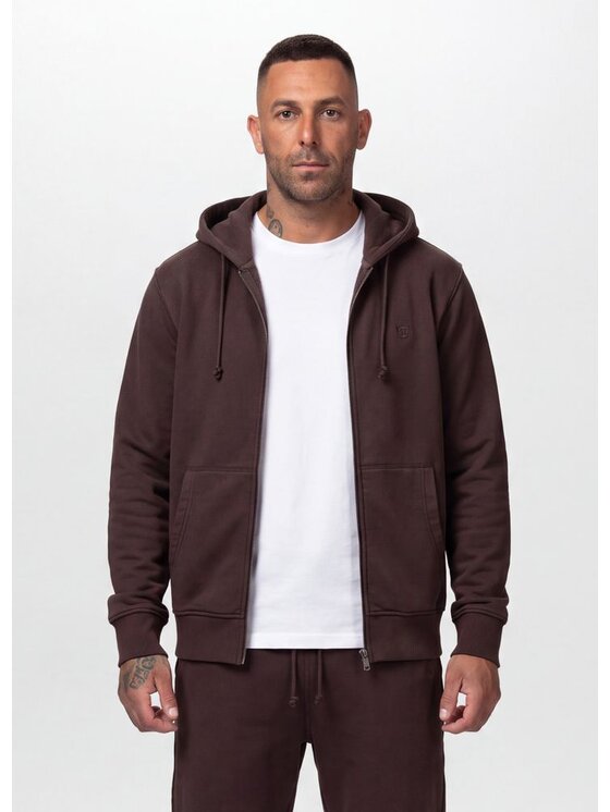 PITBULL PITBULL Bluza Washed HACKETT Brązowy Regular Fit