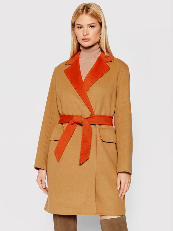 Tommy Hilfiger Tommy Hilfiger Вовняне пальто Blend WW0WW31032 Коричневий Regular Fit