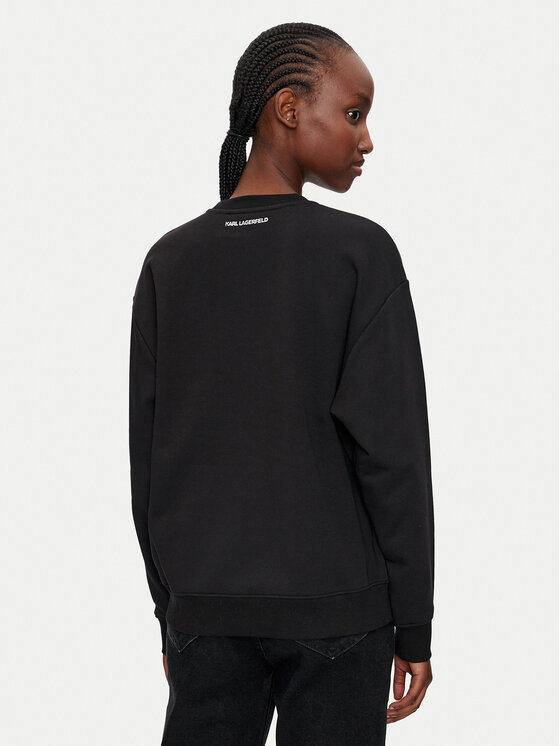 KARL LAGERFELD KARL LAGERFELD Μπλούζα 246W1800 Μαύρο Regular Fit