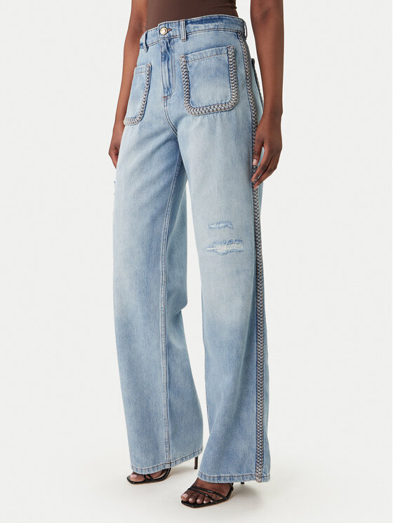 Just Cavalli Just Cavalli Džinsai 80PAB5T2 CDWCH Tamsiai mėlyna Straight Fit