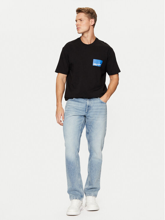 Karl Lagerfeld Jeans Karl Lagerfeld Jeans T-shirt A1M17001 Crna Regular Fit