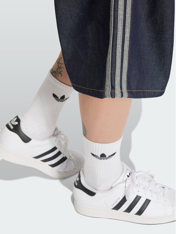 adidas adidas Džínsové šortky Firebird Adicolor Jorts Mid-Rise KS6882 Tmavomodrá Regular Fit