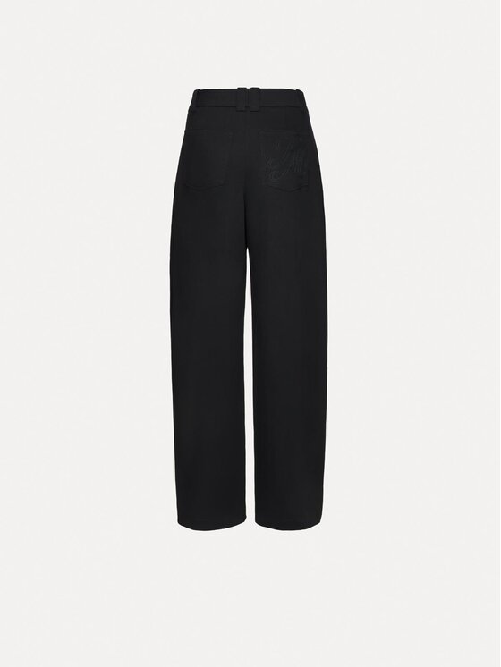 La Mania La Mania Bavlnené nohavice CHAKA Čierna Basic Fit