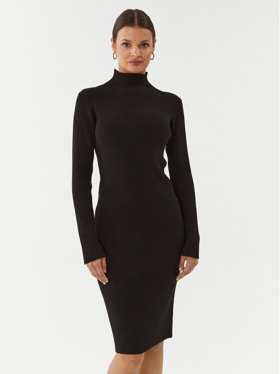 Silvian Heach Pletena obleka GPA23347VE Črna Slim Fit