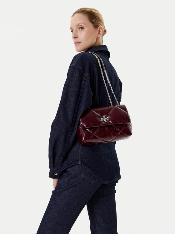 Tory Burch Tory Burch Ročna torba Kira Diamond 169326 Bordo rdeča