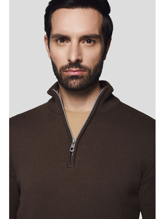Lancerto Lancerto Sweter Johan SW073224000083 Brązowy Regular Fit