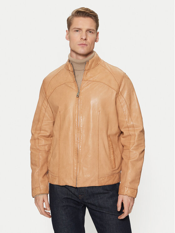 Milestone Milestone Шкіряна куртка Winston 511099 60600 Коричневий Regular Fit