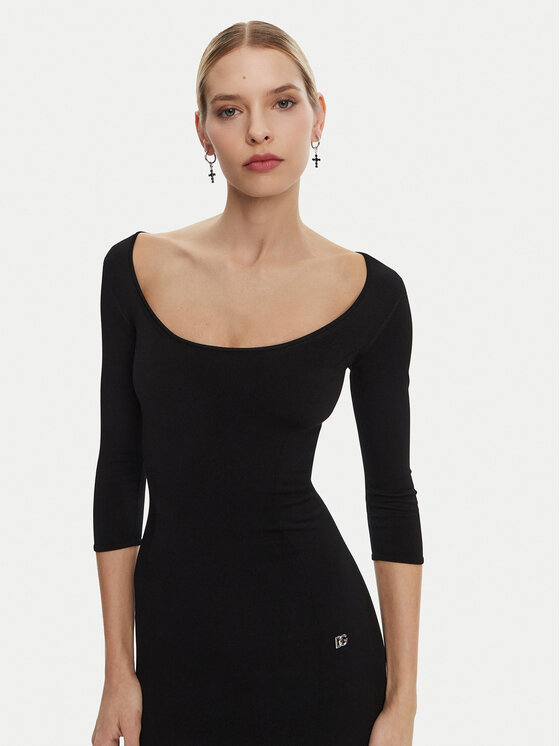 Dolce&Gabbana Dolce&Gabbana Rochie tricotată FXS20T JFMEV N0000 Negru Regular Fit