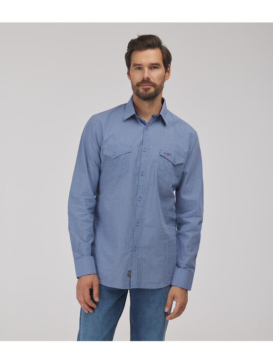 Lee Cooper Lee Cooper Koszula MALT Niebieski Slim Fit
