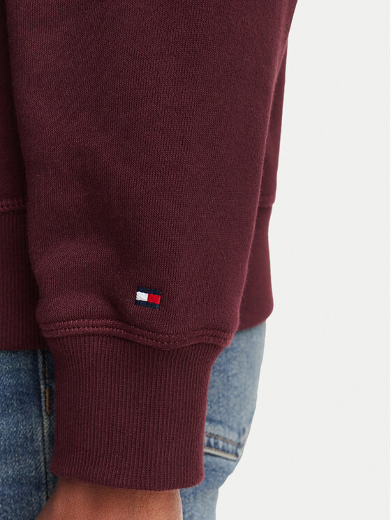 Tommy Hilfiger Tommy Hilfiger Sweatshirt Script Terry WW0WW52355 Dunkelrot Regular Fit