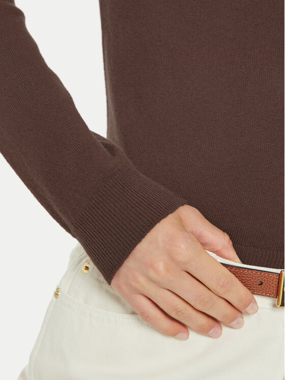 United Colors Of Benetton United Colors Of Benetton Krekls ar augstu apkakli 1002D2348 Brūns Regular Fit