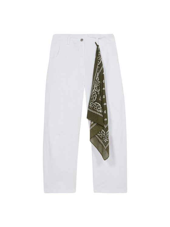 Oltre Oltre Pantaloni di tessuto P700J002474N011 Bianco Boy Fit