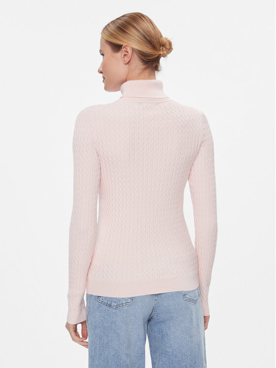 Tommy Hilfiger Tommy Hilfiger Bluză cu gât WW0WW40678 Roz Slim Fit