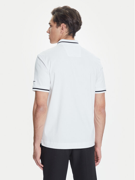BOSS BOSS Тениска с яка и копчета C-Parris 197 50543257 Бял Regular Fit