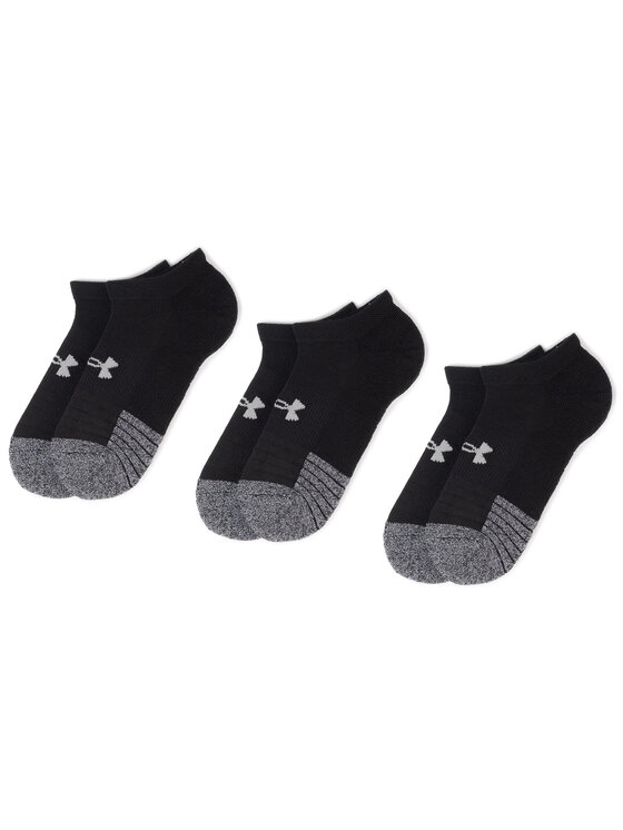 Under Armour Set 3 Parov Unisex Nizkih Nogavic Heatgear No Show Sock 1346755-001 Črna