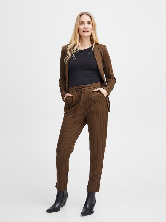 Fransa Fransa Παντελόνι υφασμάτινο 20610972 Καφέ Regular Fit