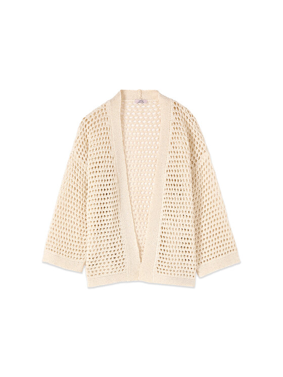 Oltre Oltre Cardigan M575E001970N021 Bianco Baggy Fit