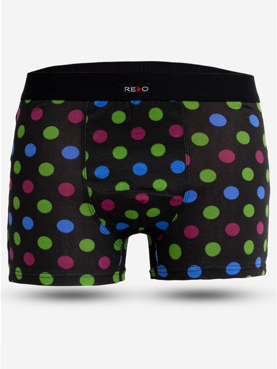 MyStars MyStars Bokserki Bokserki Męskie Czarne / Zielone MyStars Dots XL Czarny