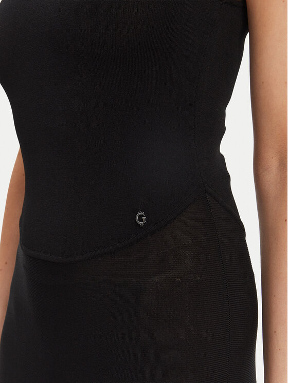 Guess Guess Sukienka dzianinowa W5YK0S Z0241 Czarny Regular Fit