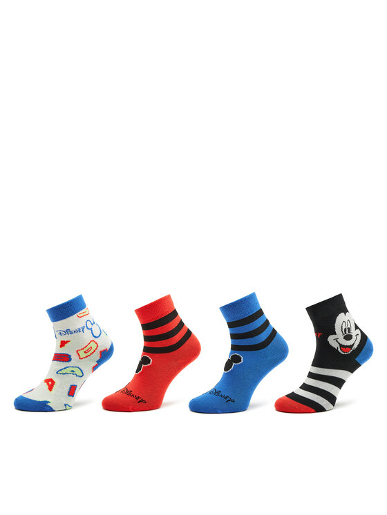 Set de 3 perechi de șosete lungi pentru copii adidas Mickey Mouse Crew Socks 3 Pairs IB6776 Black/Broyal/Cwhite