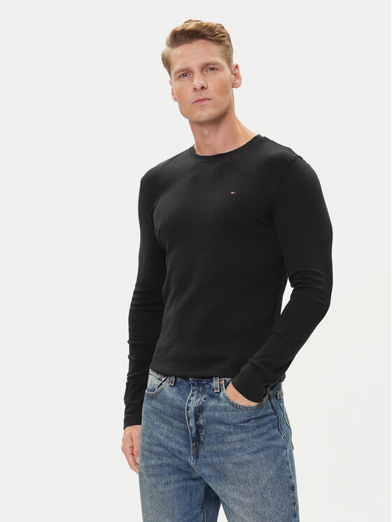 Tommy Jeans Tommy Jeans Hosszú ujjú DM0DM04409 Fekete Slim Fit
