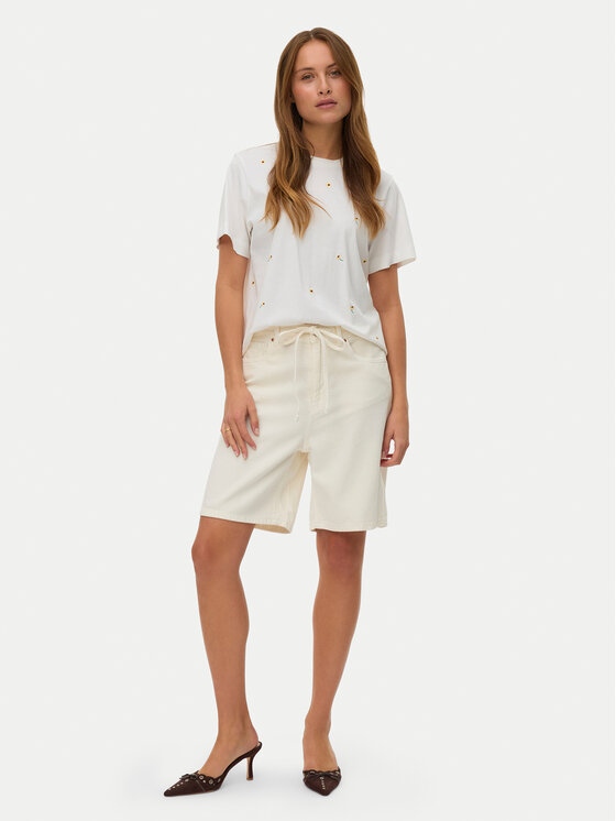 Vero Moda Vero Moda Majica Sola 10341979 Bela Regular Fit
