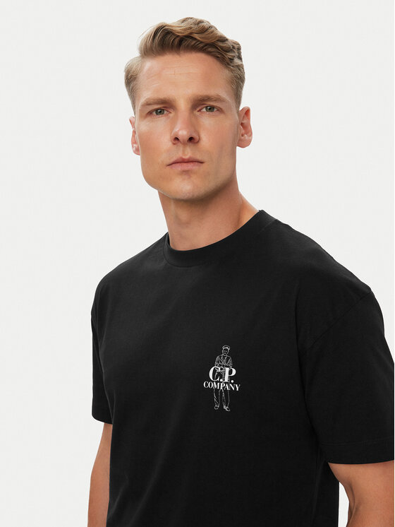 C.P. Company C.P. Company T-shirt 21CMTS166A005100W Crna Regular Fit