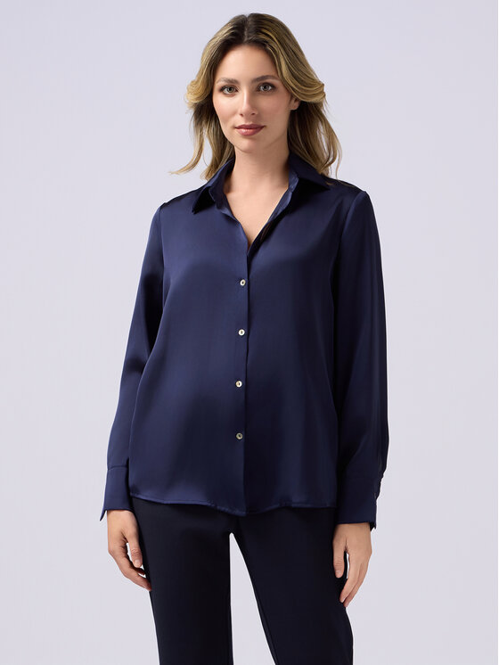 Oltre Oltre Koszula 5374R302962N034 Niebieski Regular Fit