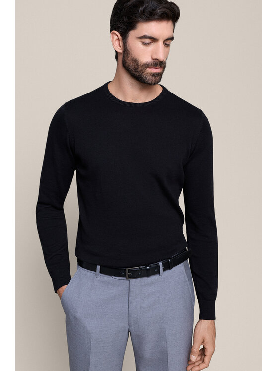 Lancerto Lancerto Sweter Christopher SW073226000031 Czarny Regular Fit