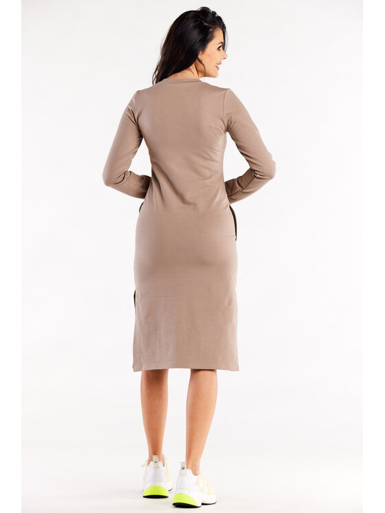 Infinite You Infinite You Úpletové šaty M313 Hnedá Basic Fit
