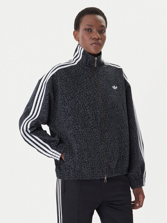 adidas Geacă de blugi Firebird Aop KD8809 Gri Oversize