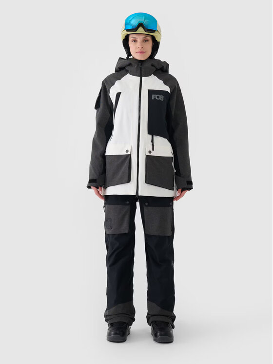 4F 4F Kurtka snowboardowa 4FWAW24TTJAF587-11S Biały Regular Fit