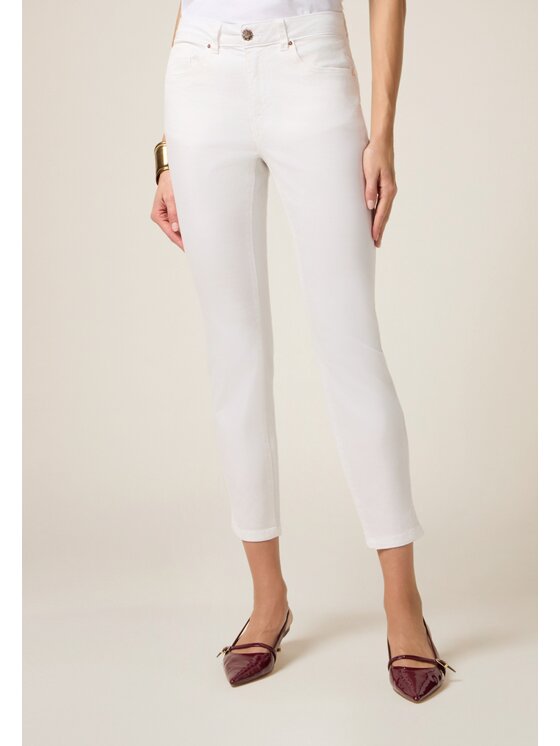 Oltre Oltre Pantaloni di tessuto P761R005738N001 Bianco Regular Fit