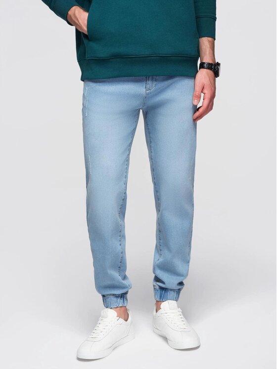 Ombre Ombre Jeansy OM-PADJ-0265 Niebieski Jogger Fit