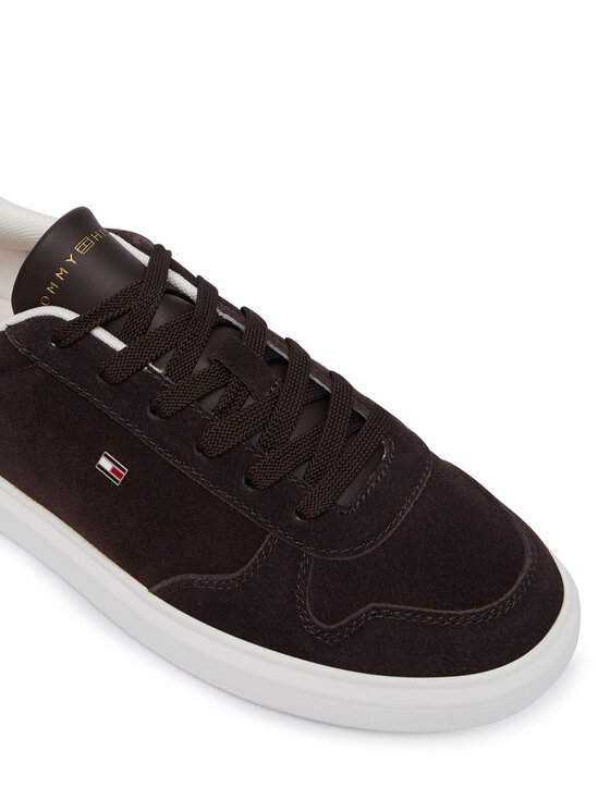 Tommy Hilfiger Tommy Hilfiger Сникърси Icon Court Light Leather FW0FW09593 Тъмнокафяв