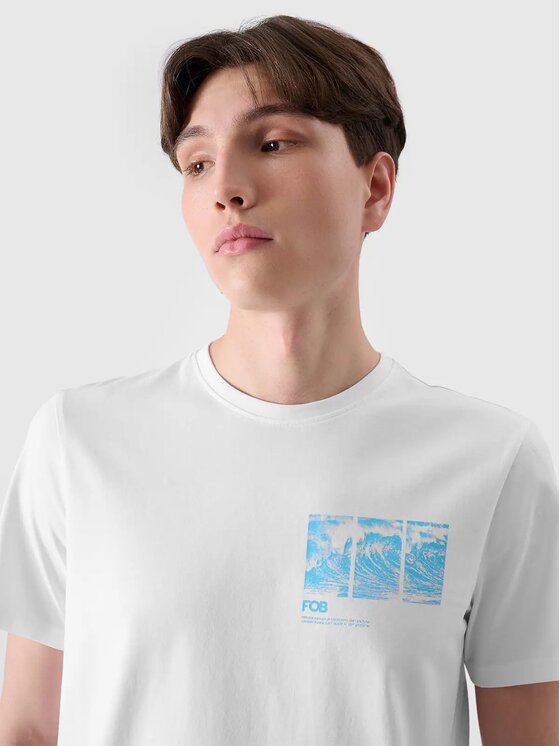 4F 4F T-Shirt 4FRSS24TTSHM2106-10S Biały Regular Fit