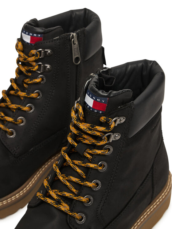 Tommy Jeans Tommy Jeans Зимни обувки Archive '01 Boot High Lth Wpm EM0EM01757 Черен