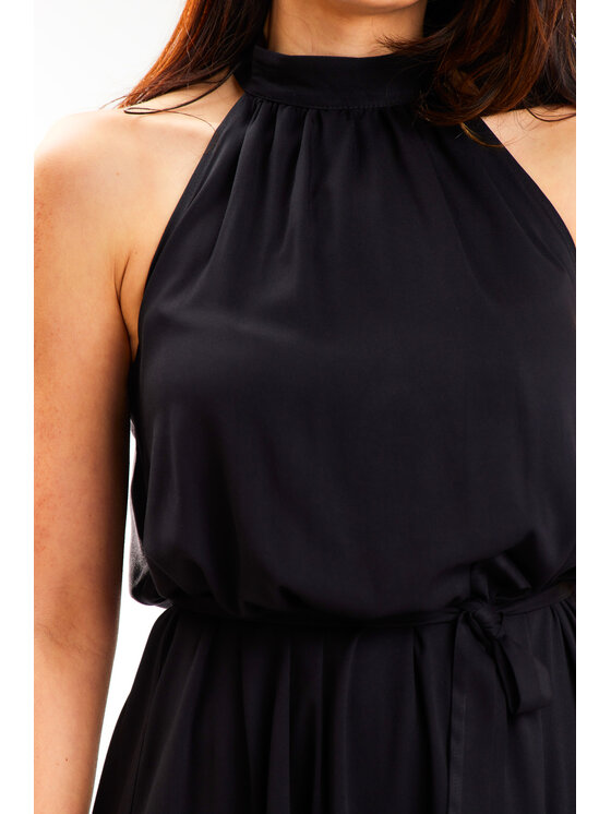 Awama Awama Sukienka letnia A580 Czarny Basic Fit