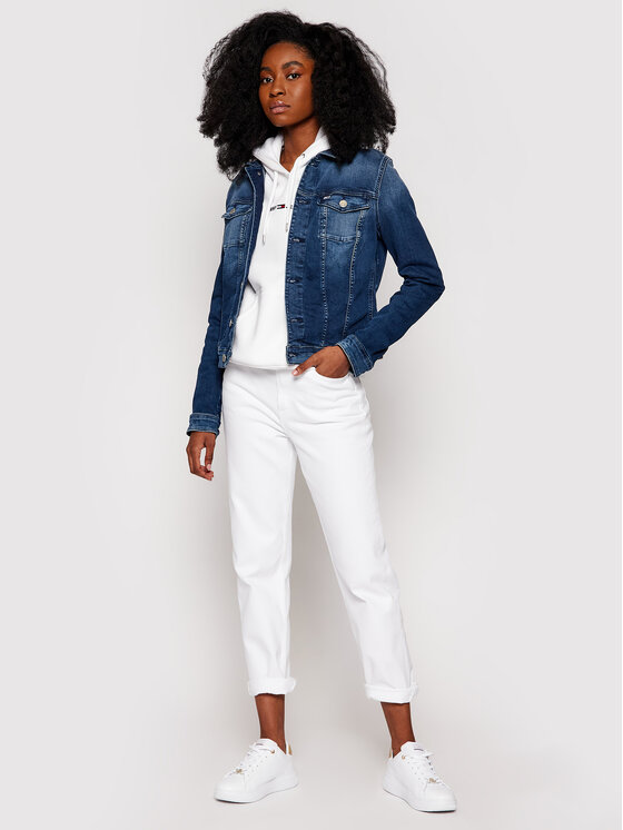 Tommy Jeans Tommy Jeans Traper jakna Vivianne DW0DW09219 Tamnoplava Slim Fit