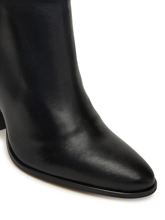 Tommy Hilfiger Tommy Hilfiger Bokacsizma Th T-Strap Leather Pointy Bootie FW0FW08984 Fekete