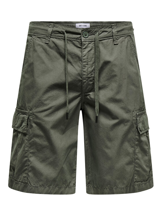 Only & Sons Only & Sons Szorty materiałowe Loc Cargo 22029214 Zielony Regular Fit