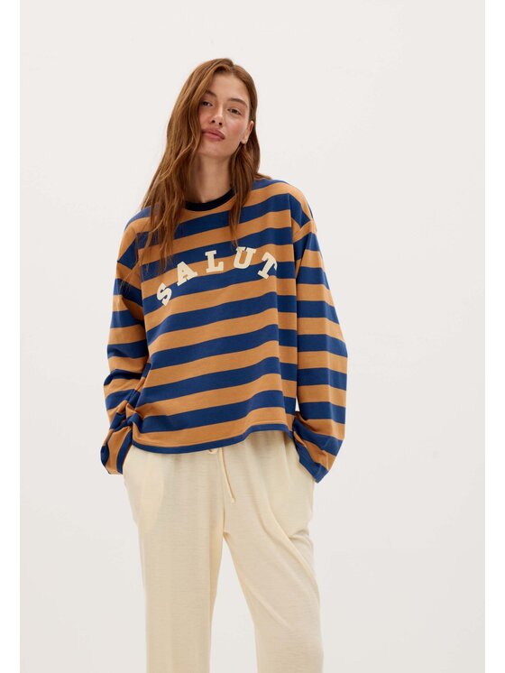 Mirons Mirons Longsleeve Print Kolorowy Regular Fit