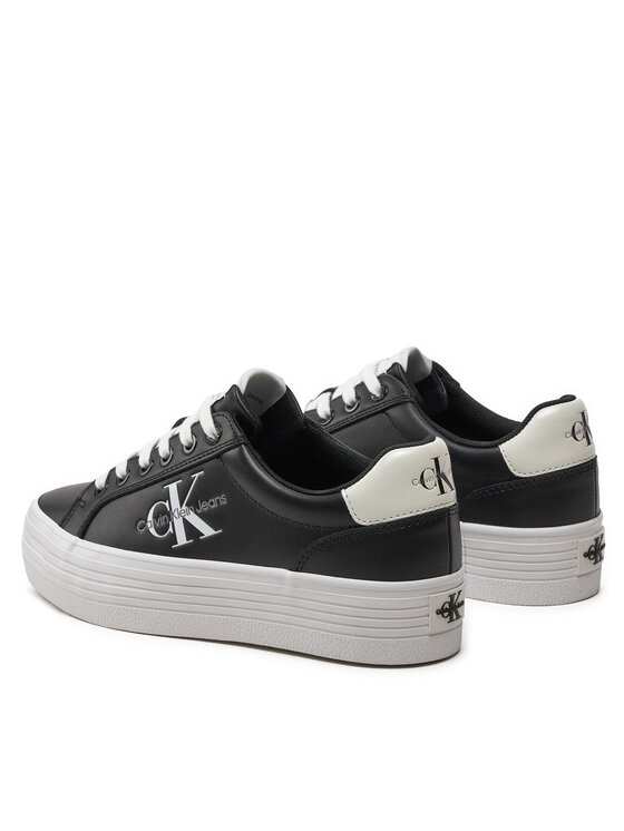 Calvin Klein Jeans Calvin Klein Jeans Tenisice Vulc Flatform Laceup Lth YW0YW01474 Crna